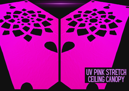uv pink ceiling canopy glow in the dark decorations