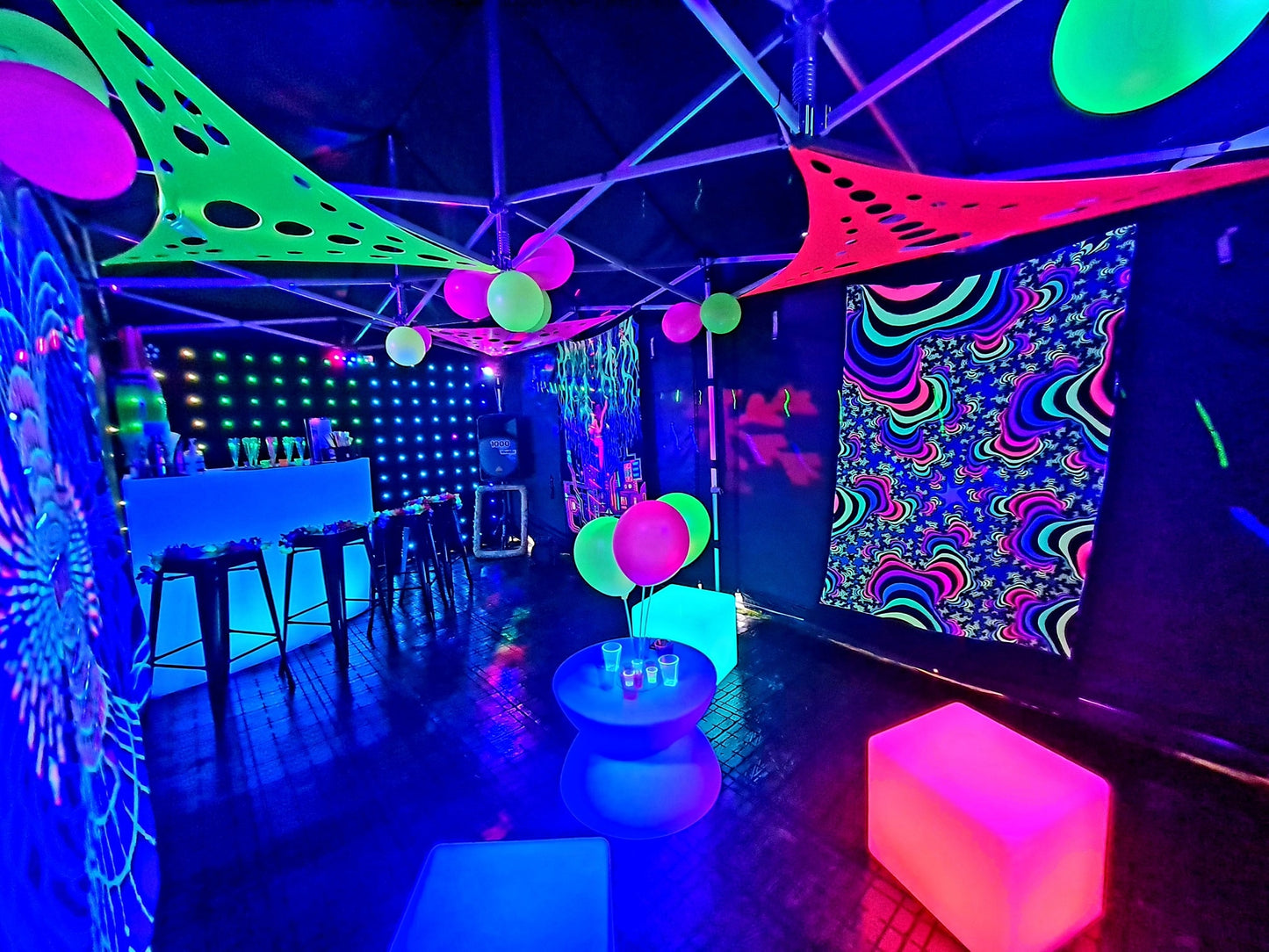 stretch event decor glow in the dark events
