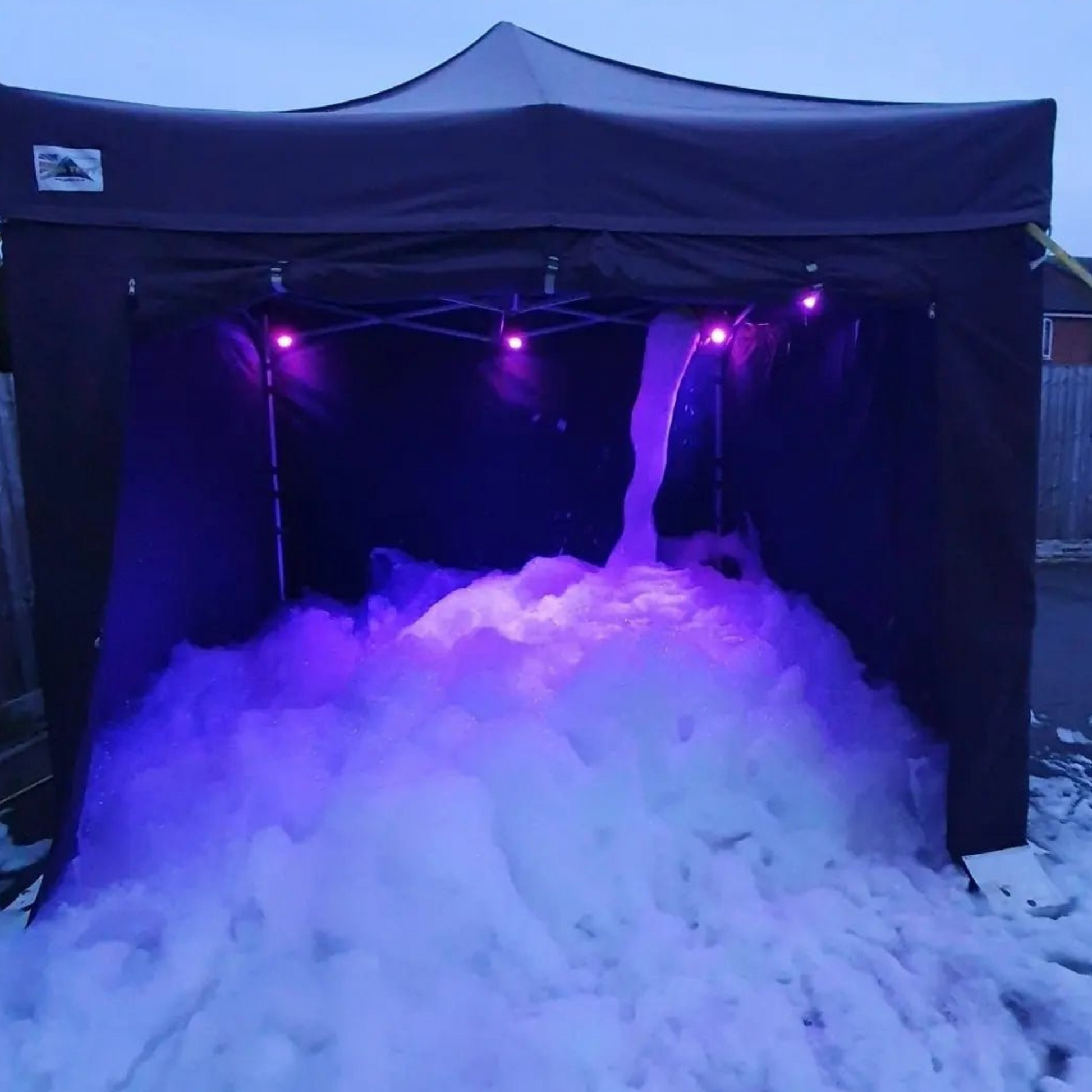 Waterfall foam party 3x3m tent overnight party hire