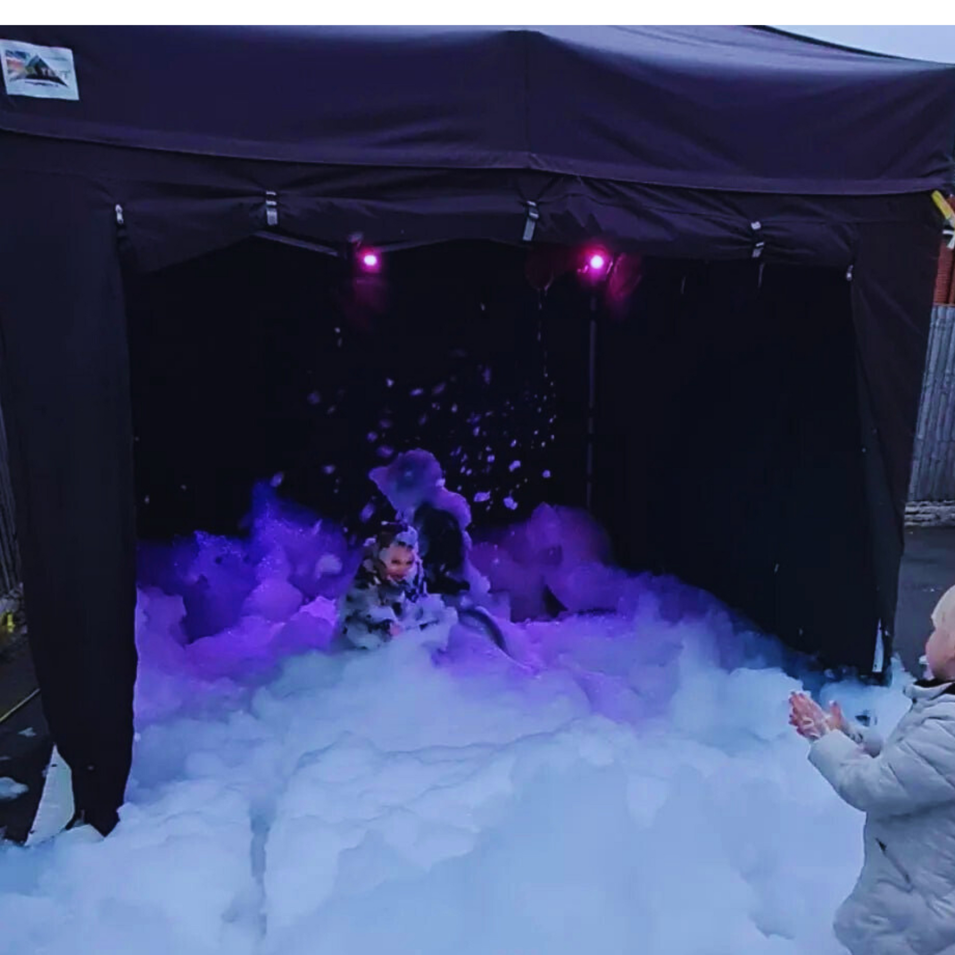 Waterfall foam party 3x3m tent overnight party hire