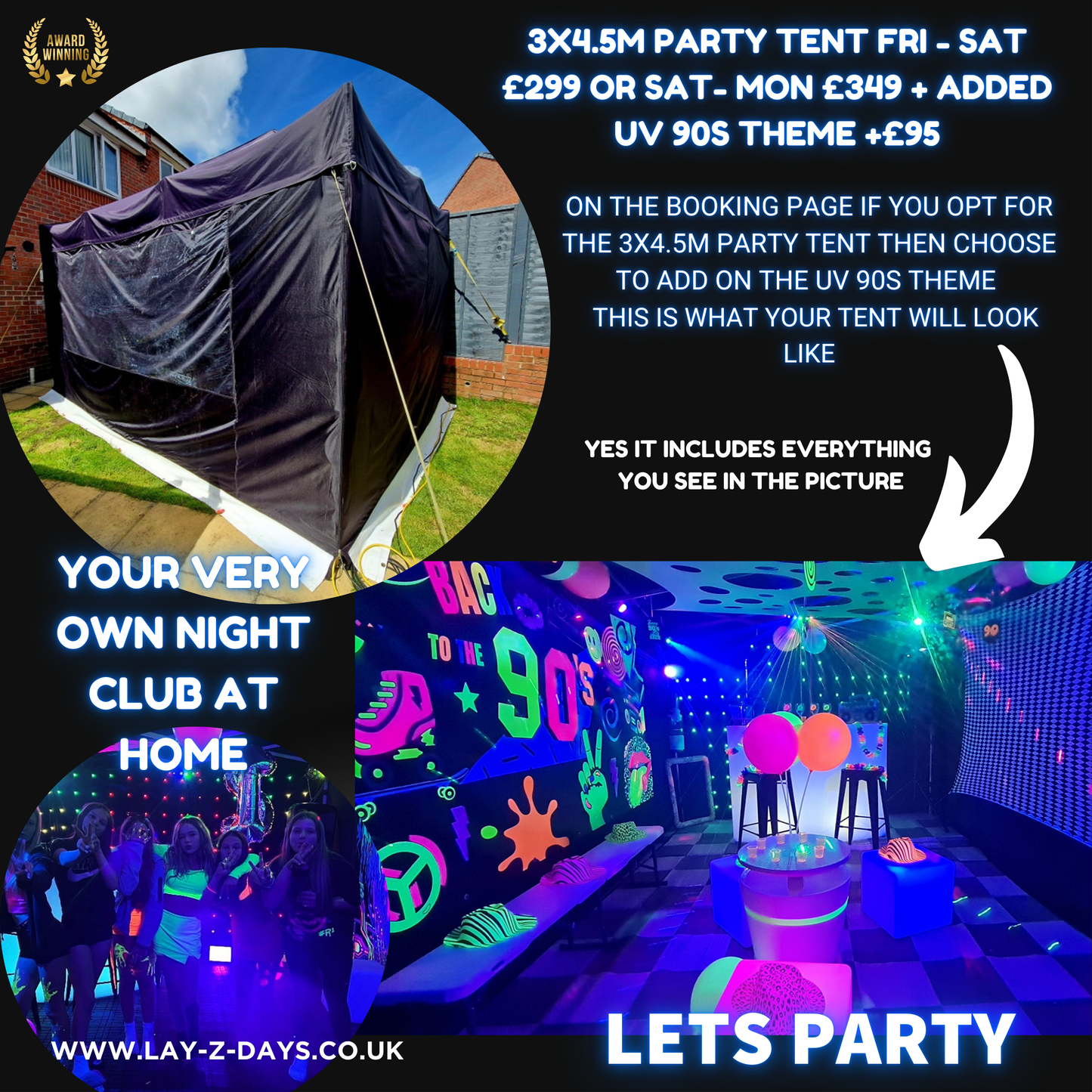 Party Tent Hire 3x4.5m