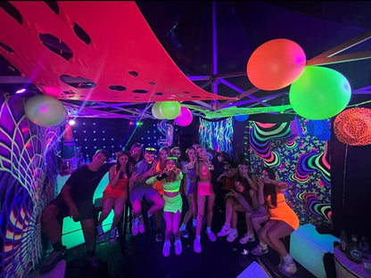 uv rave cave party tent hire