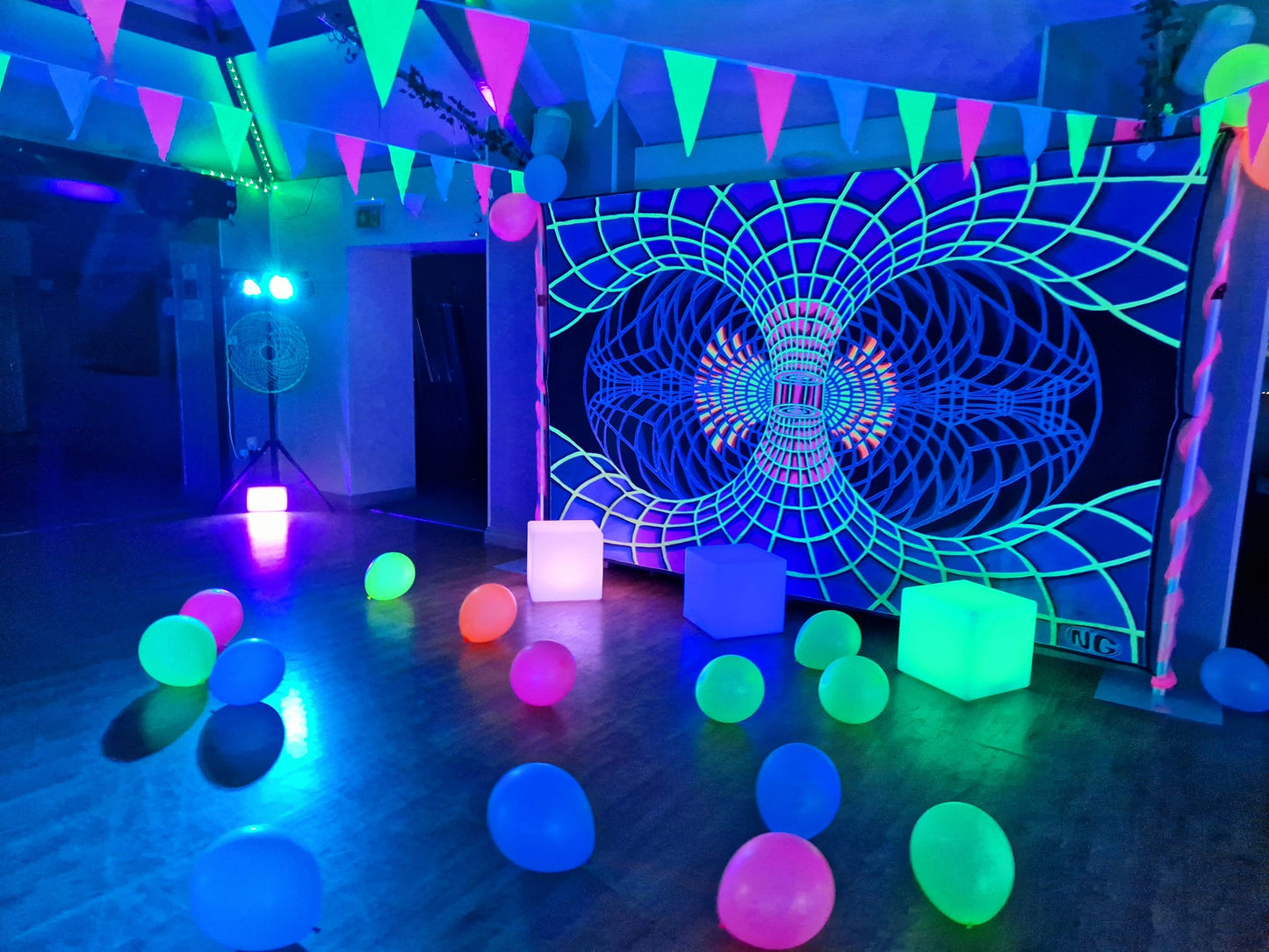 UV Glow in the dark lets party venue package