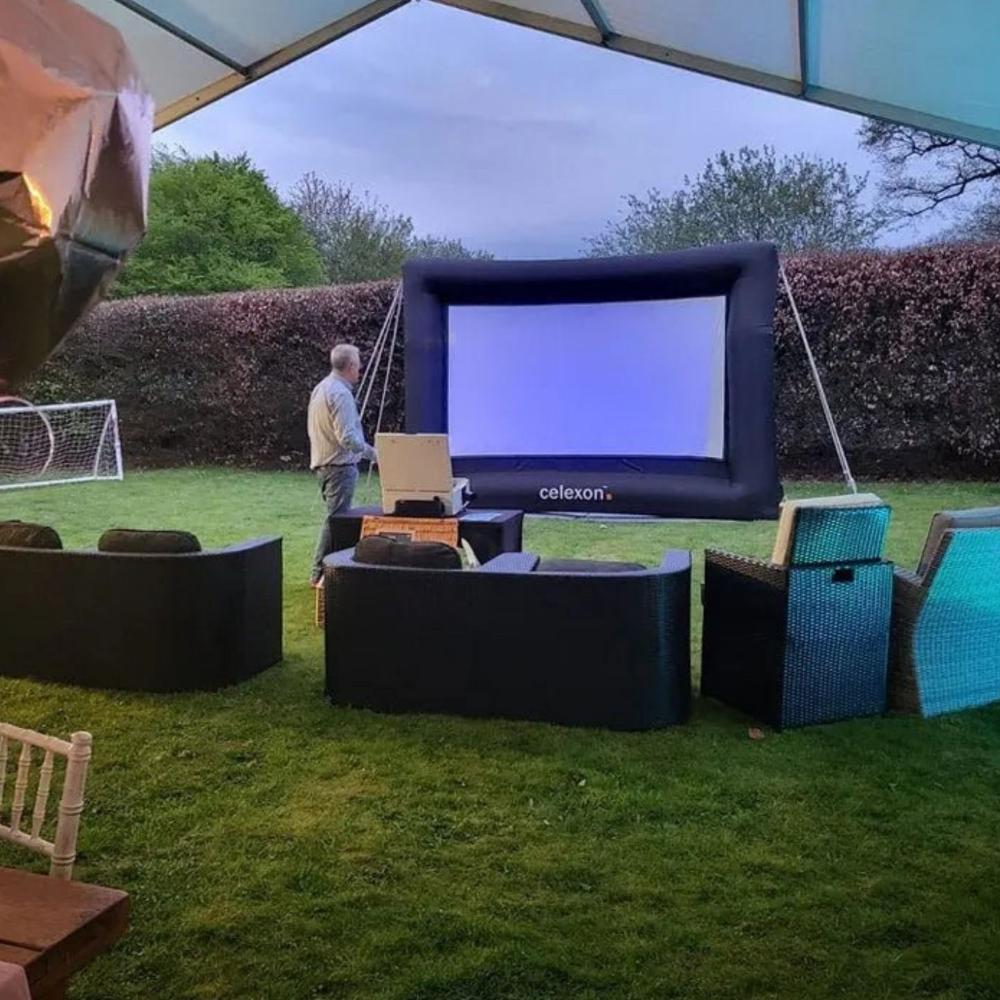 Giant inflatable cinema screen & projector hire Midlands UK