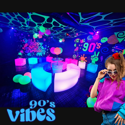 UV Back to the 90s Retro Party Tent Décor Theme Hire