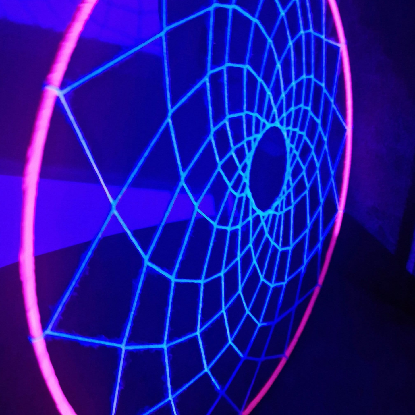 uv decor hanging neon string art glow party props dreamcatcher 