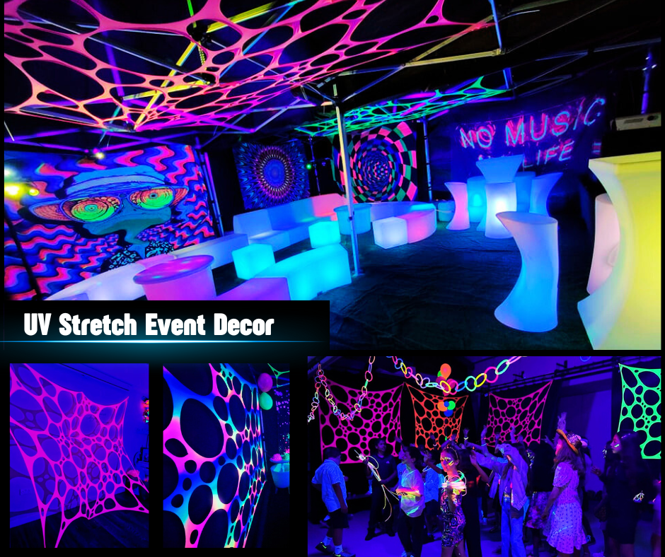 UV Reactive Décor Festival Webbing  - x6