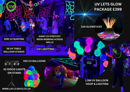 UV Lets Glow venue decoration package