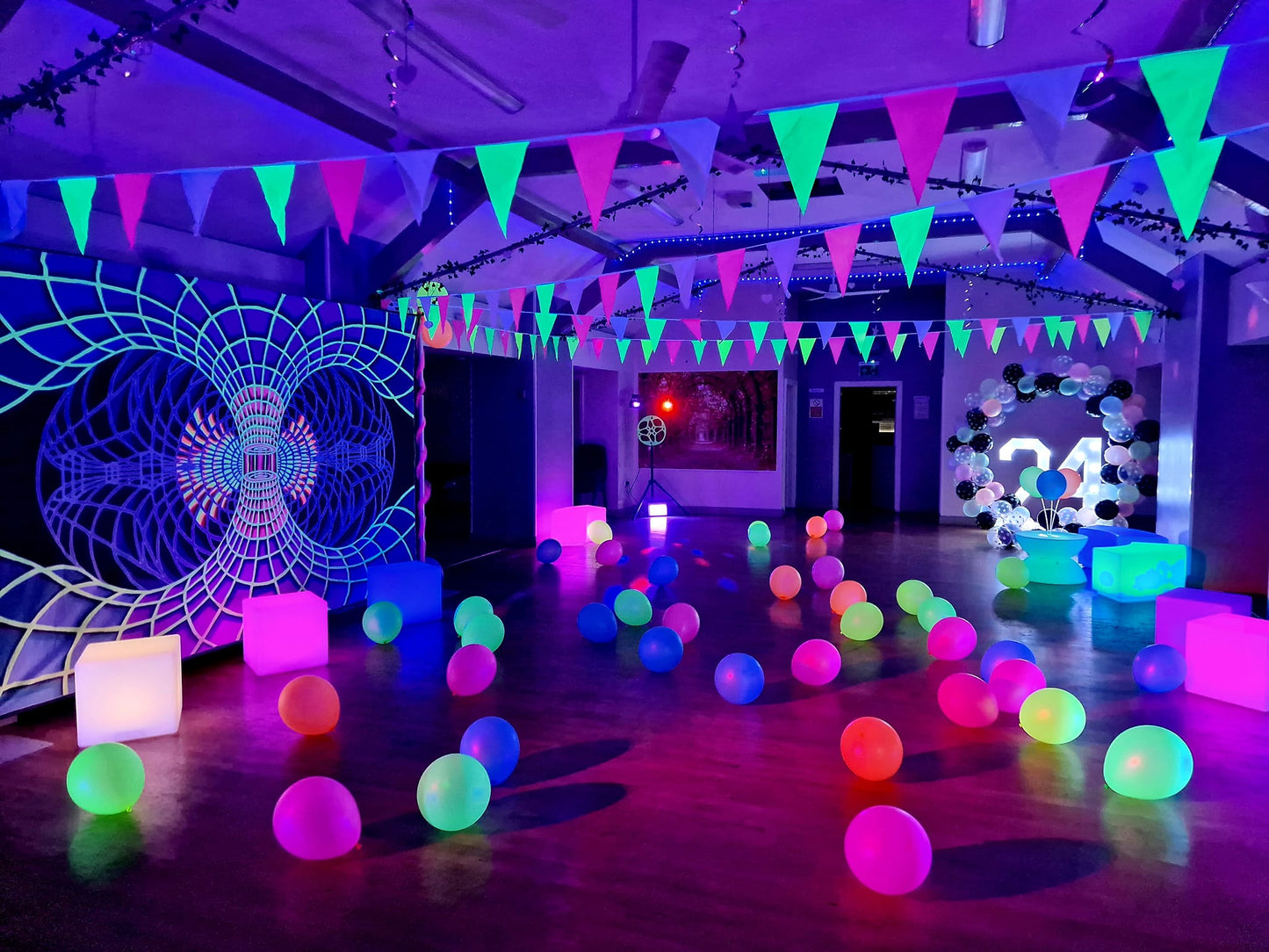 UV Glow in the dark lets party venue package