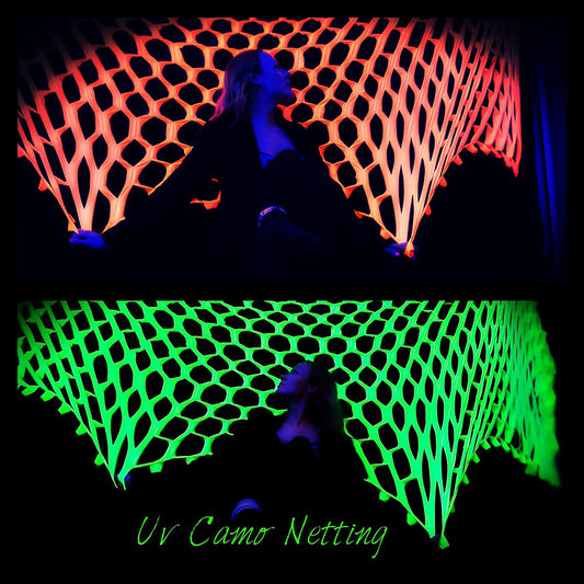 uv reactive party decoration camo netting ceiling wall hanging decoration