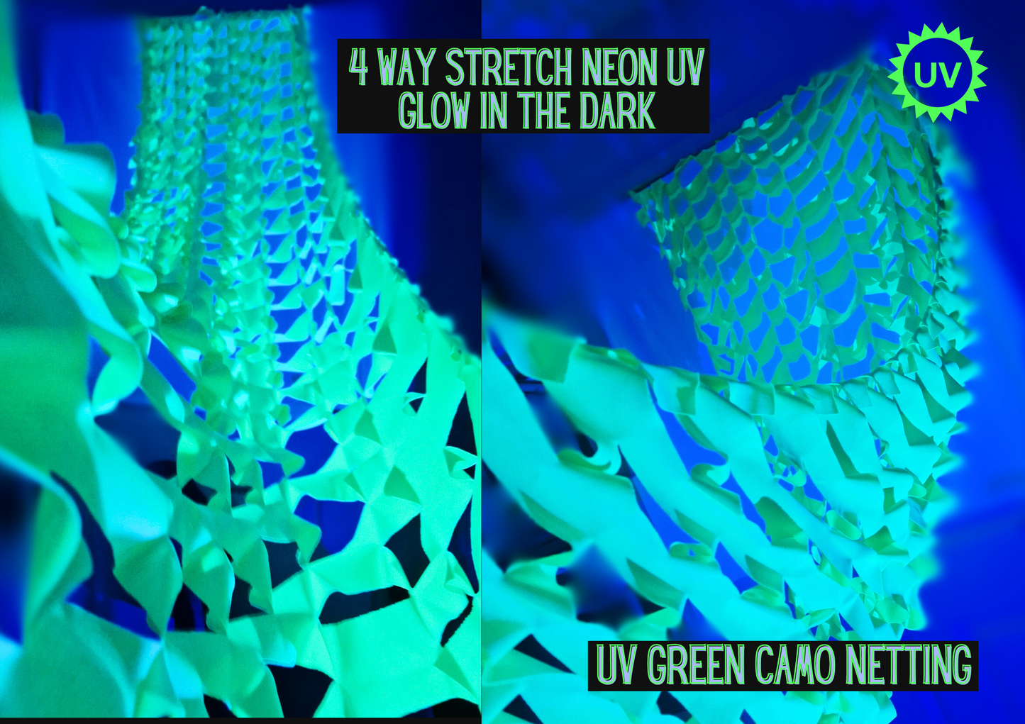 Uv Neon Glow Stretch Camo Netting Decoration