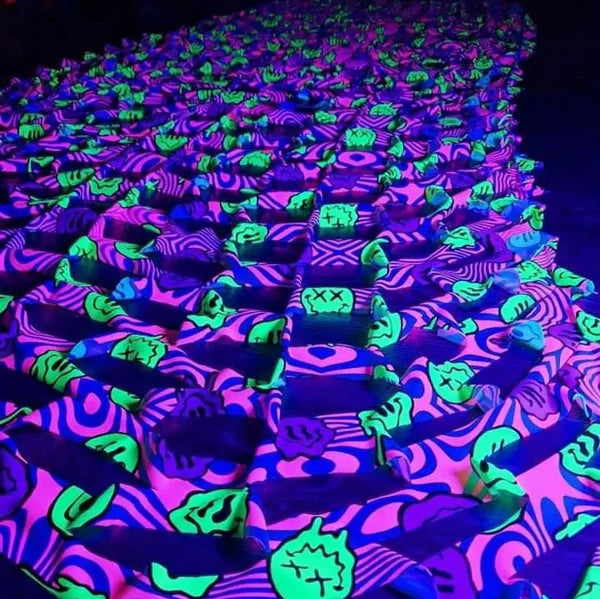 UV Décor blacklight happy rave Camo Netting