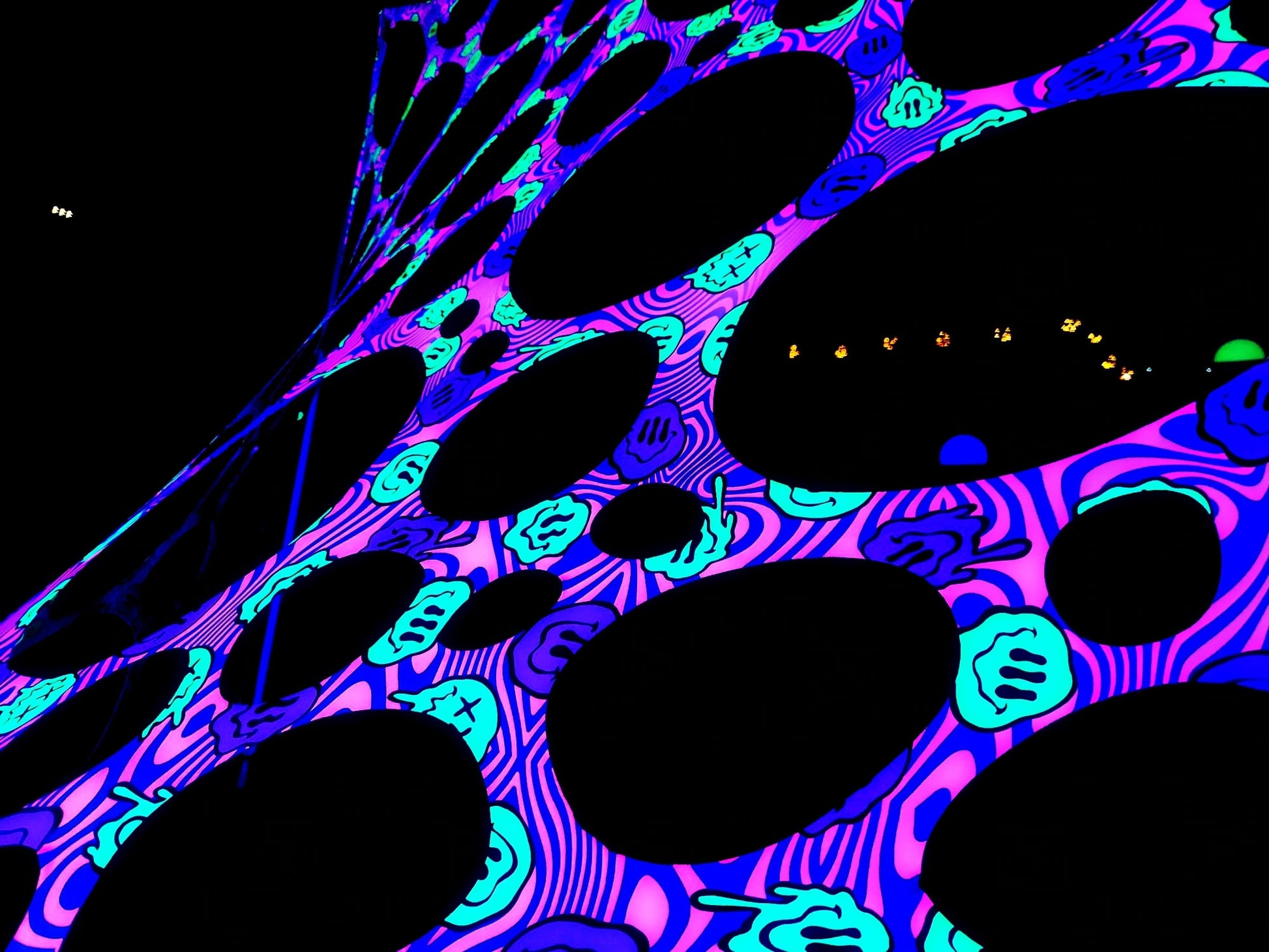 uv smiley happy rave stretch decor