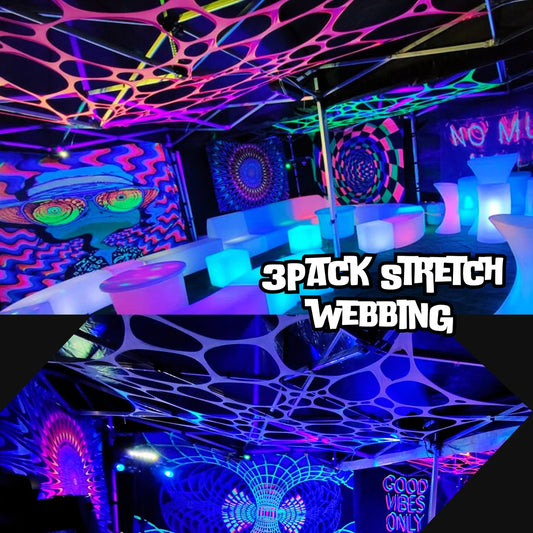 UV Neon 3 pack party Webbing Decoration