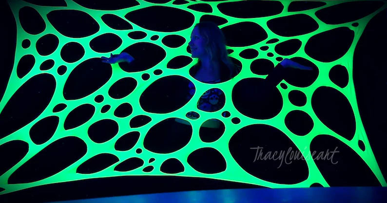 uv reactive neon stretch party decoration wall hanging ceiling canopy