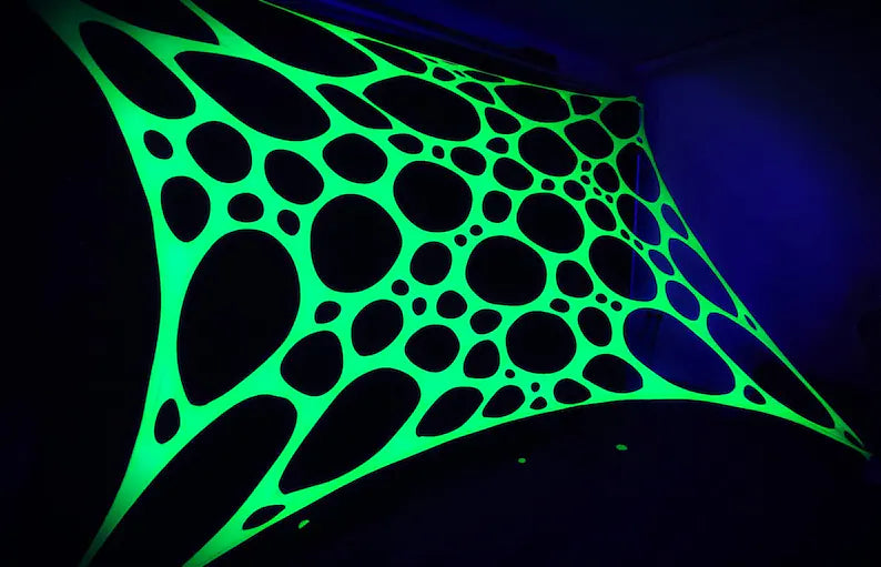 uv reactive neon stretch party decoration wall hanging ceiling canopy