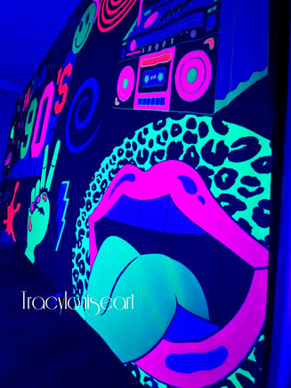 uv back to the 90s party wall hanging