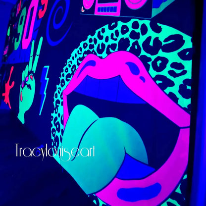 uv back to the 90s party wall hanging