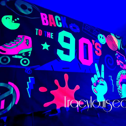 uv back to the 90s party wall hanging