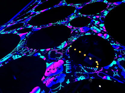 UV Psychedelic Bear webbing Stretch event décoration