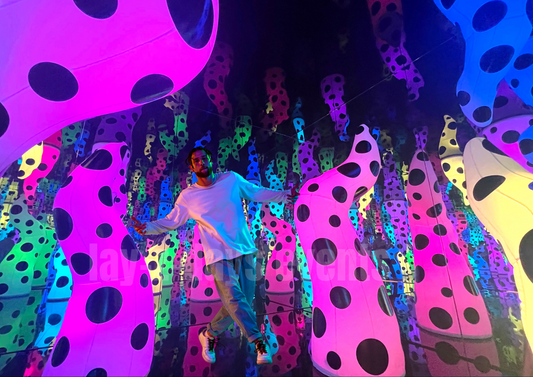 inflatable event décor tentacles that light up with polka dot display