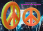 peace symbol retro orange inflatable led decor