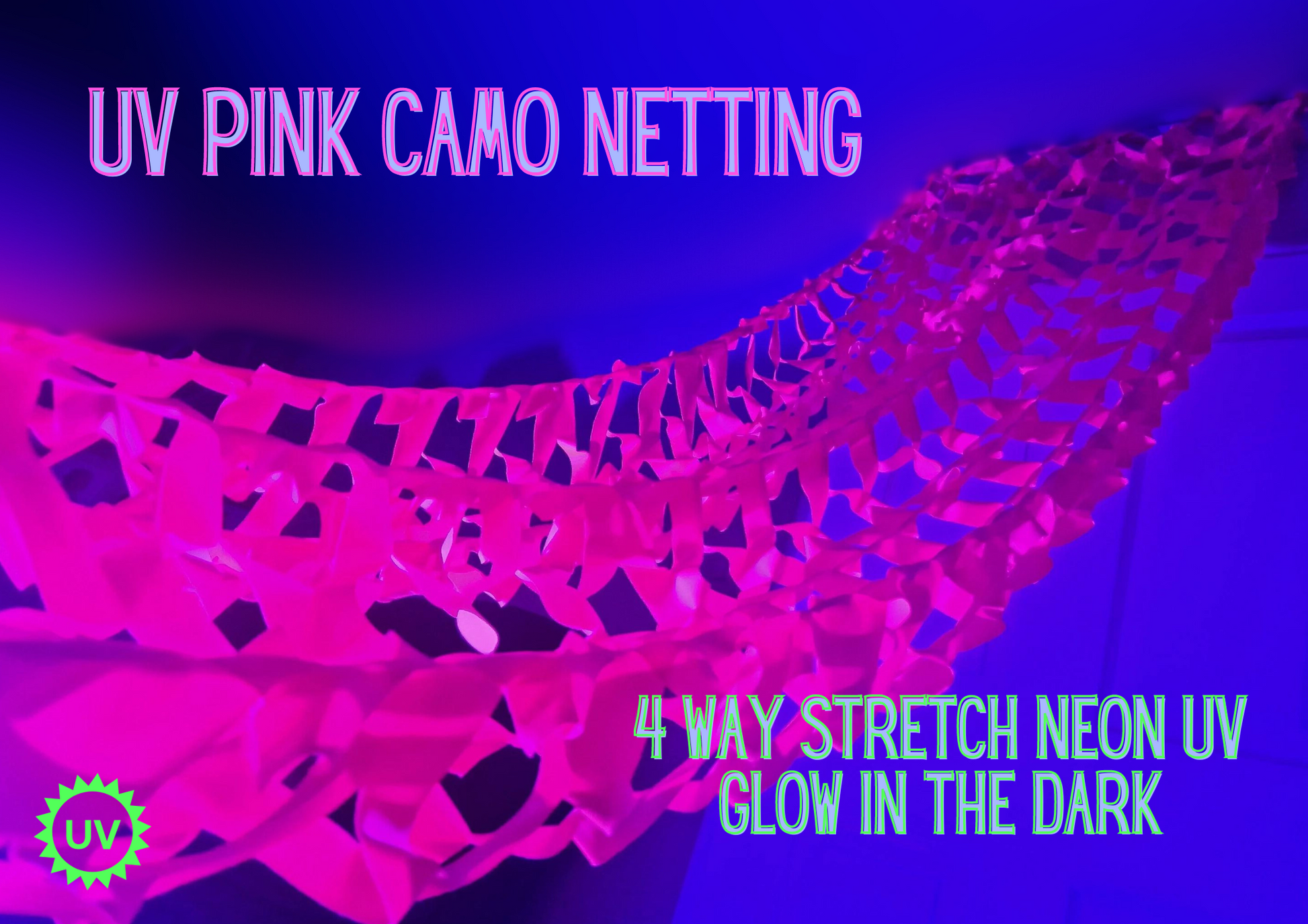 uv glowing camo netting neon decoration