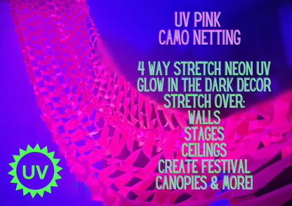 uv glowing camo netting neon decoration