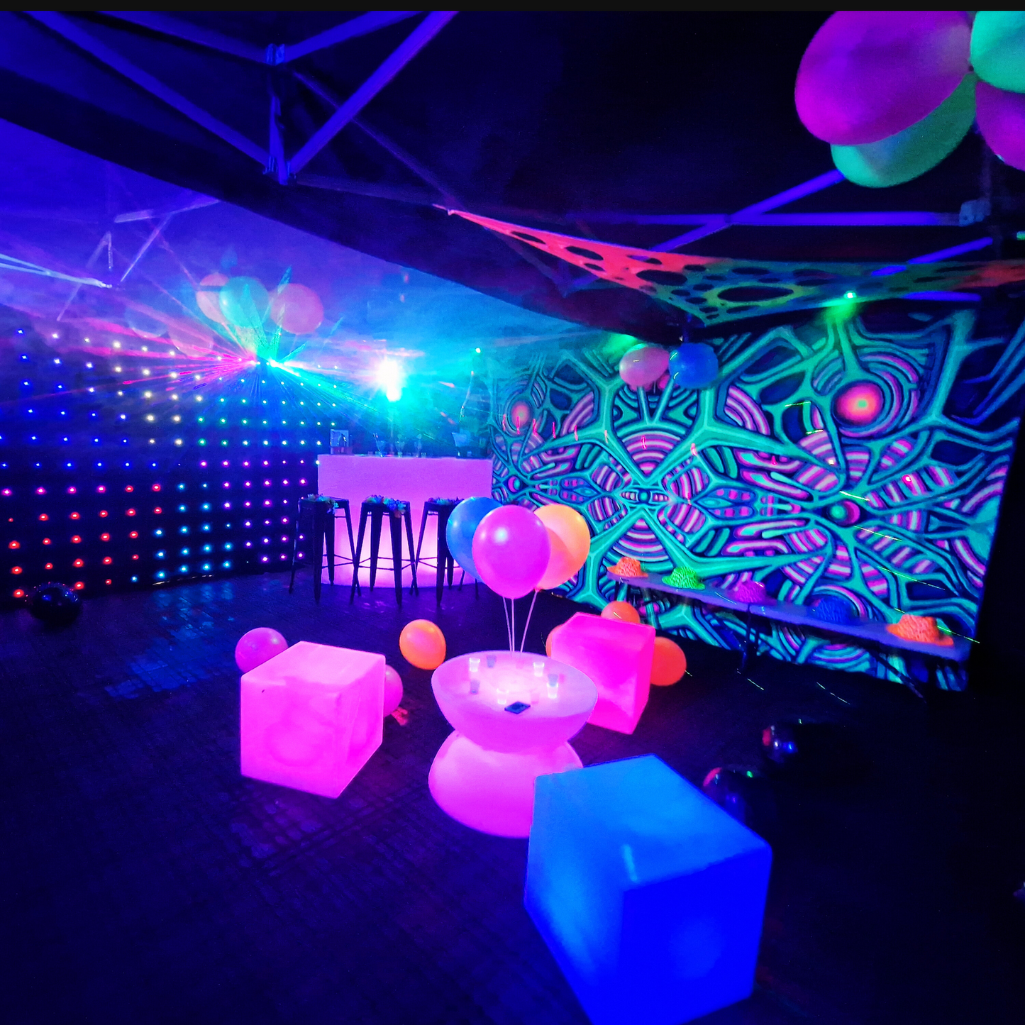 UV PSYCHEDELIC RAVE Party Tent Décor Theme