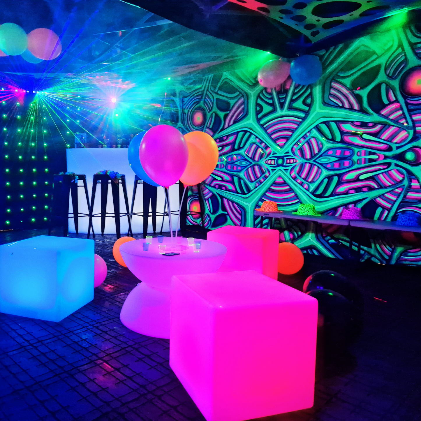 UV PSYCHEDELIC RAVE Party Tent Décor Theme