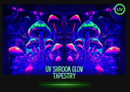 uv decorations blacklight shroom trippy mushroom tapestry