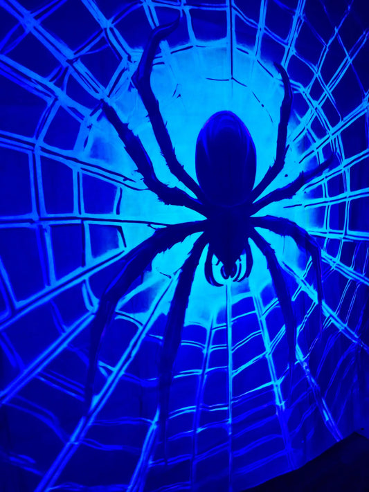 spider wall hanging glow in the dark uv decor
