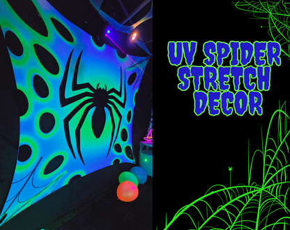 Uv stretch spider halloween wall hanging