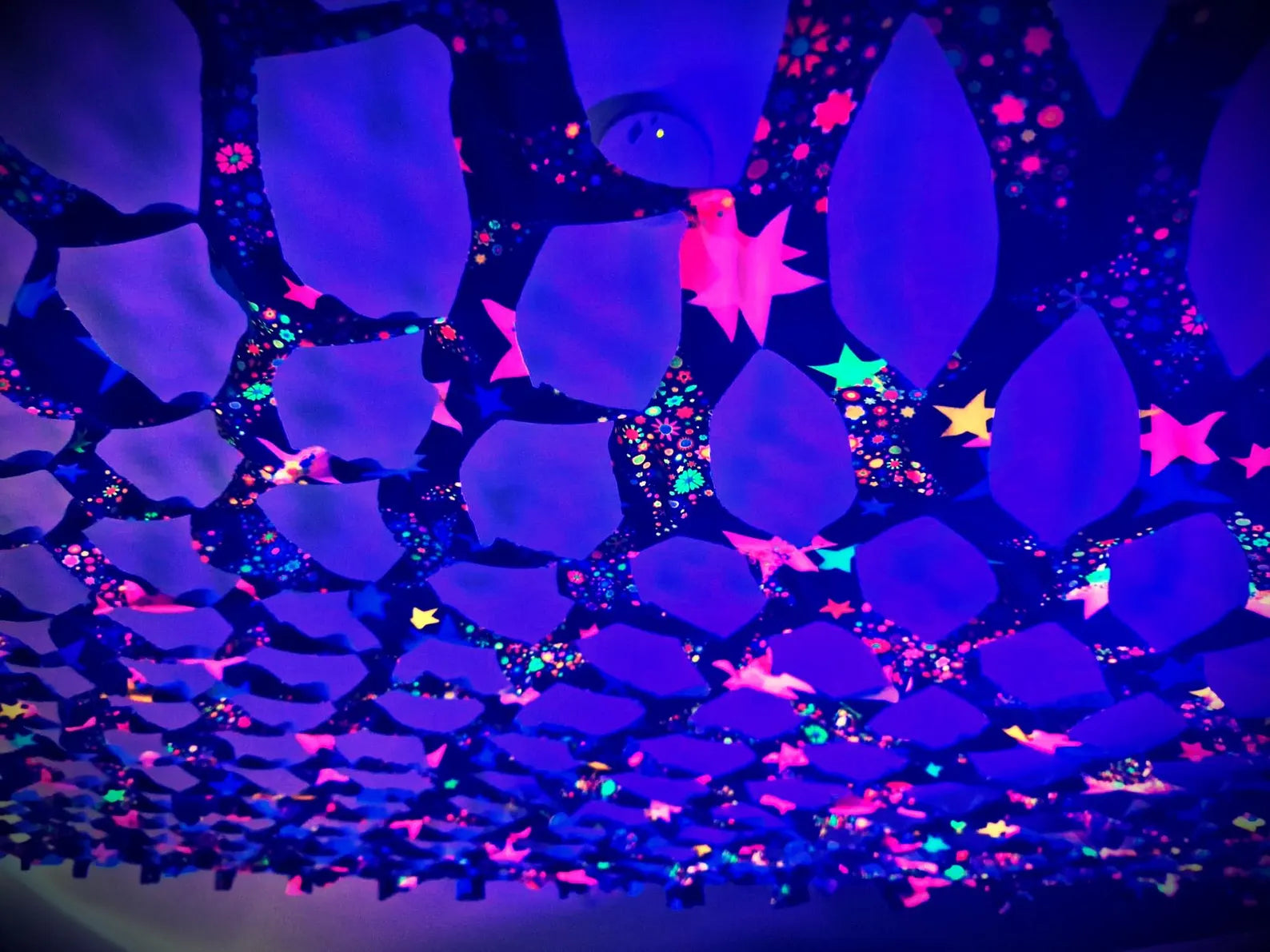 uv reactive star ceiling canopy party decoration