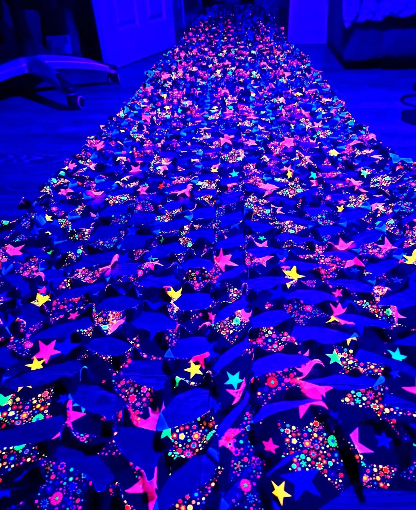 uv reactive star ceiling canopy party decoration