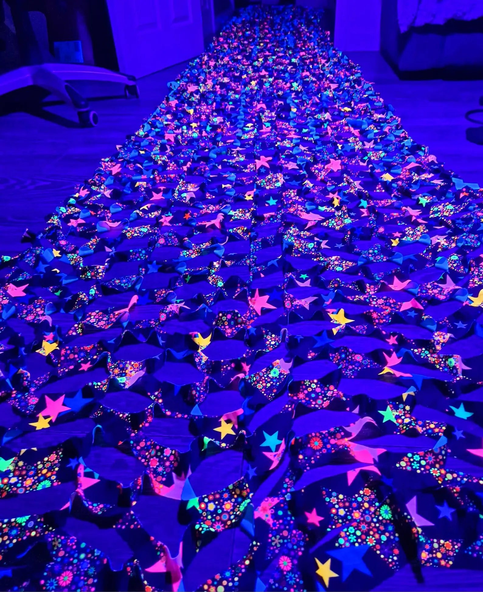 uv reactive star ceiling canopy party decoration