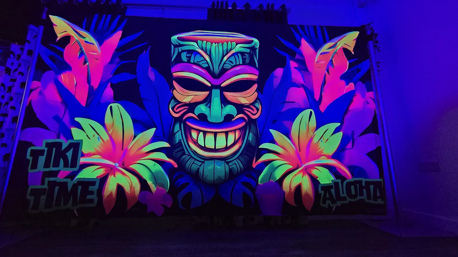 uv tiki party decoration wall hanging tapestry 