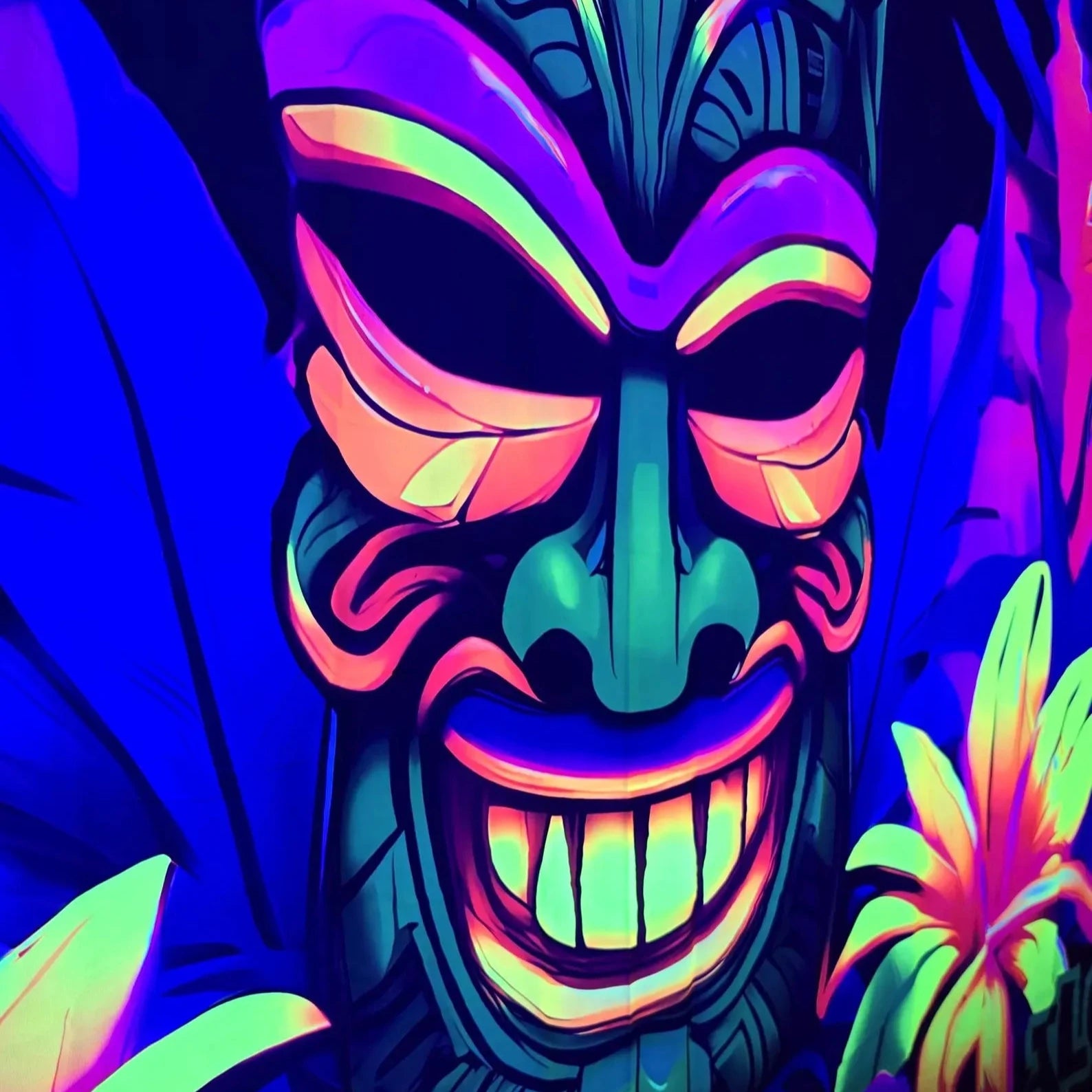 uv tiki party decoration wall hanging tapestry 