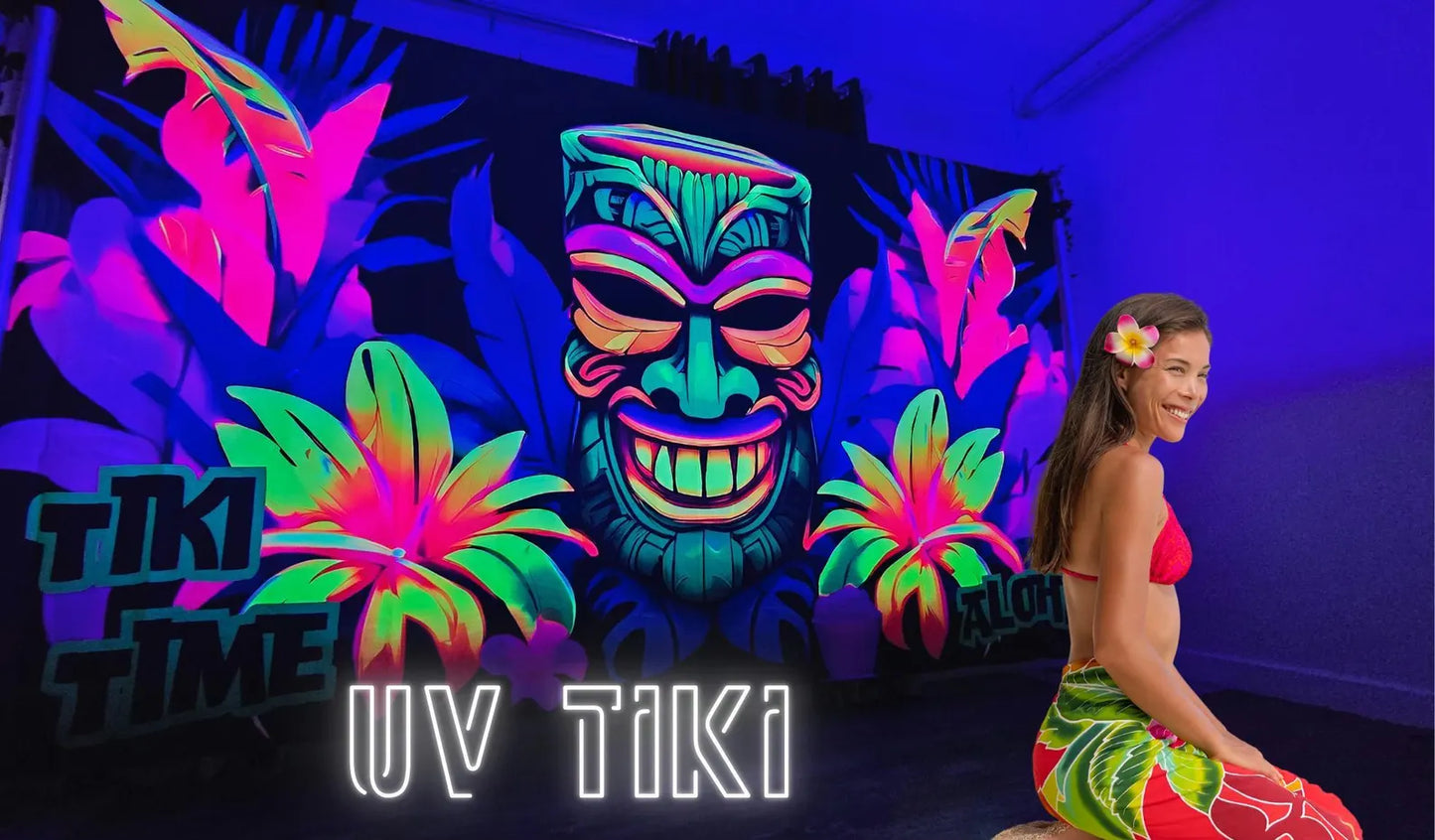 uv tiki party decoration wall hanging tapestry 