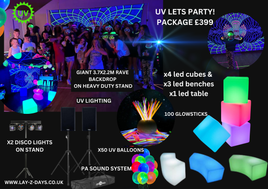UV Glow in the dark lets party venue package