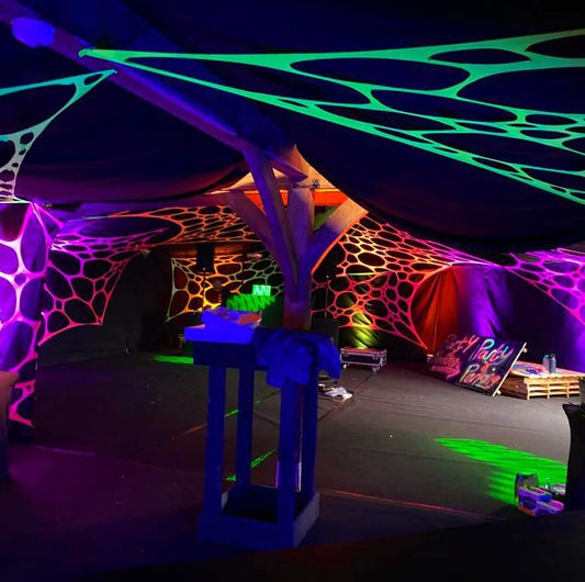 UV Psytrance Glow in the dark  Venue decoration Transformation