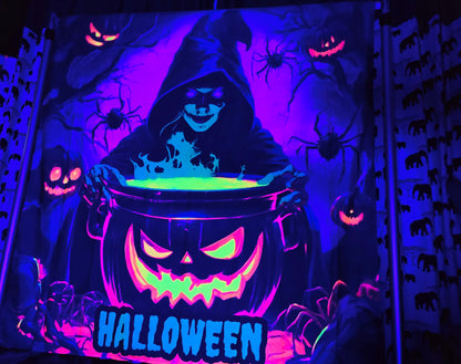 uv witch wall tapestry uv reactive
