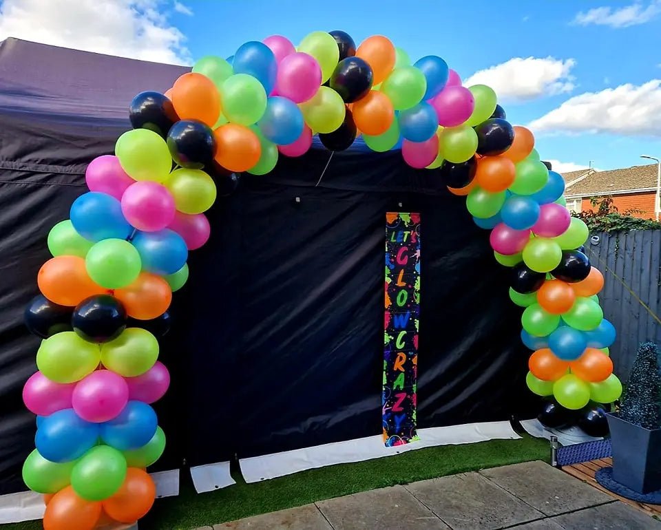 Uv glow in the dark balloon arch Telford