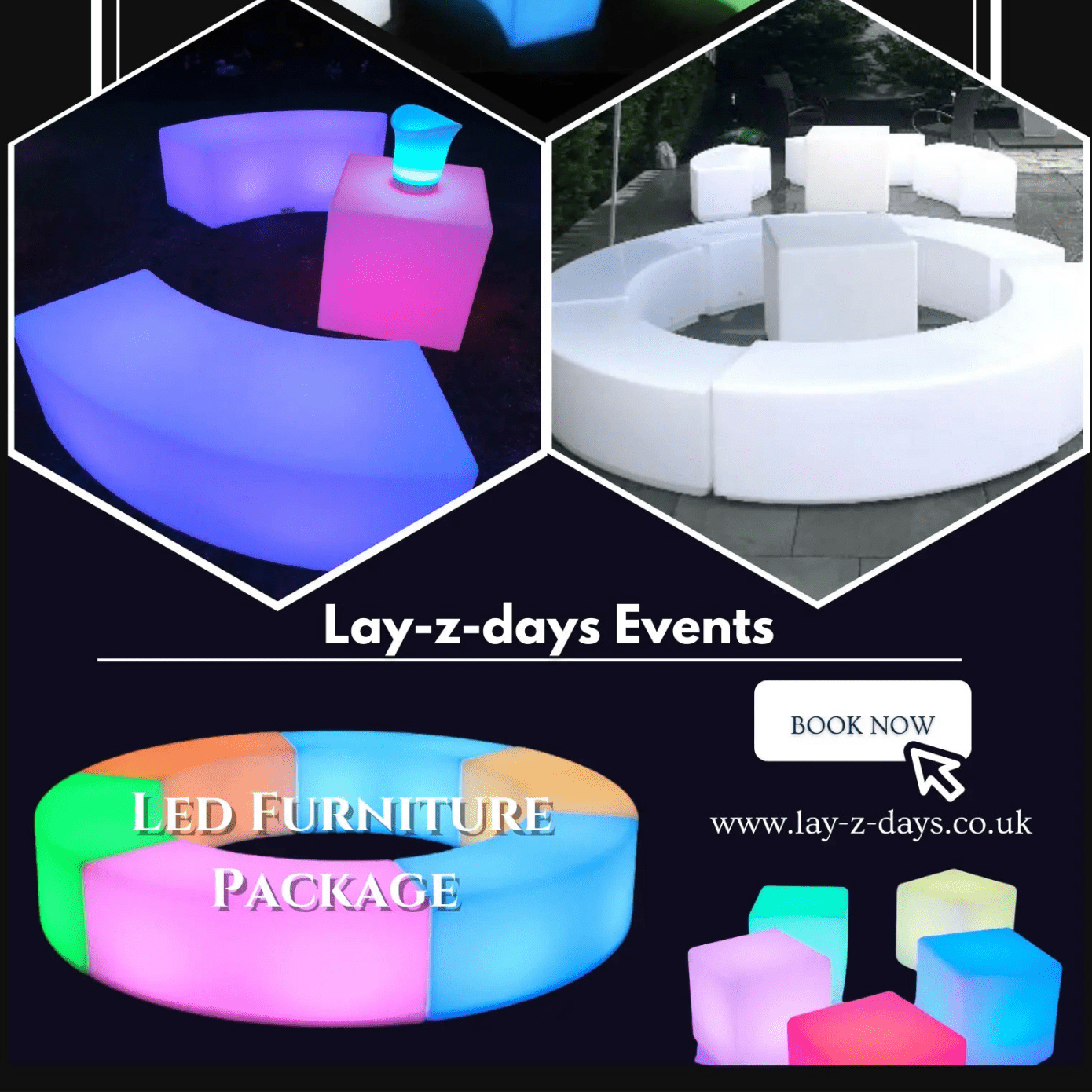 LED FURNITURE HIRE PACKAGE - Lay-z-days Event's™LED FURNITURE HIRE PACKAGE