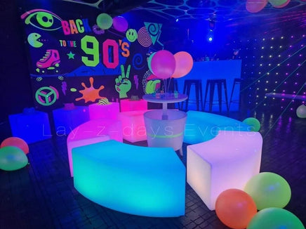 Uv Neon 90s Glow in the dark backdrop hire & stand - Lay-z-days Event's™Uv Neon 90s Glow in the dark backdrop hire & stand