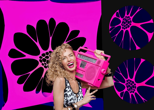 UV Pink Flower event Décor, Black light tapestry, uv backdrop, uv ceiling canopy